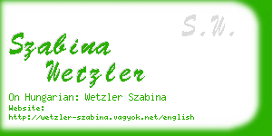 szabina wetzler business card